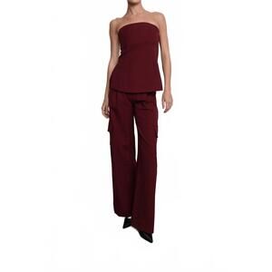 NEW PARENTEZI piper wide leg pant in burgundy